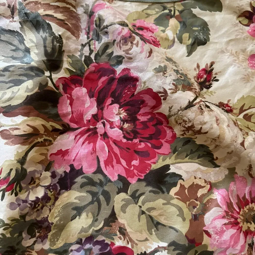 Chaps Rosemont Pink Green Floral Standard Pillow Shams Set of 2 Cottage Core